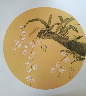 沒(méi)骨畫—幽蘭迎春