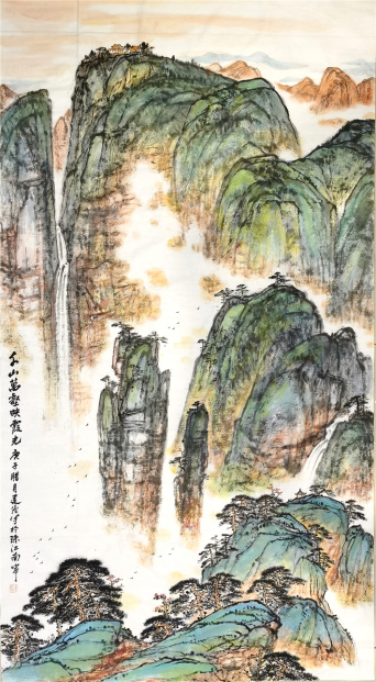 千山萬(wàn)壑映霞光